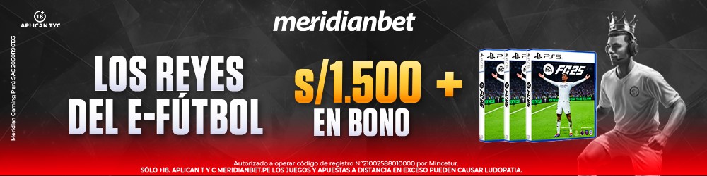 Los reyes del e futbol 1500 en bono + ps5 juego meridianbet 1000x250